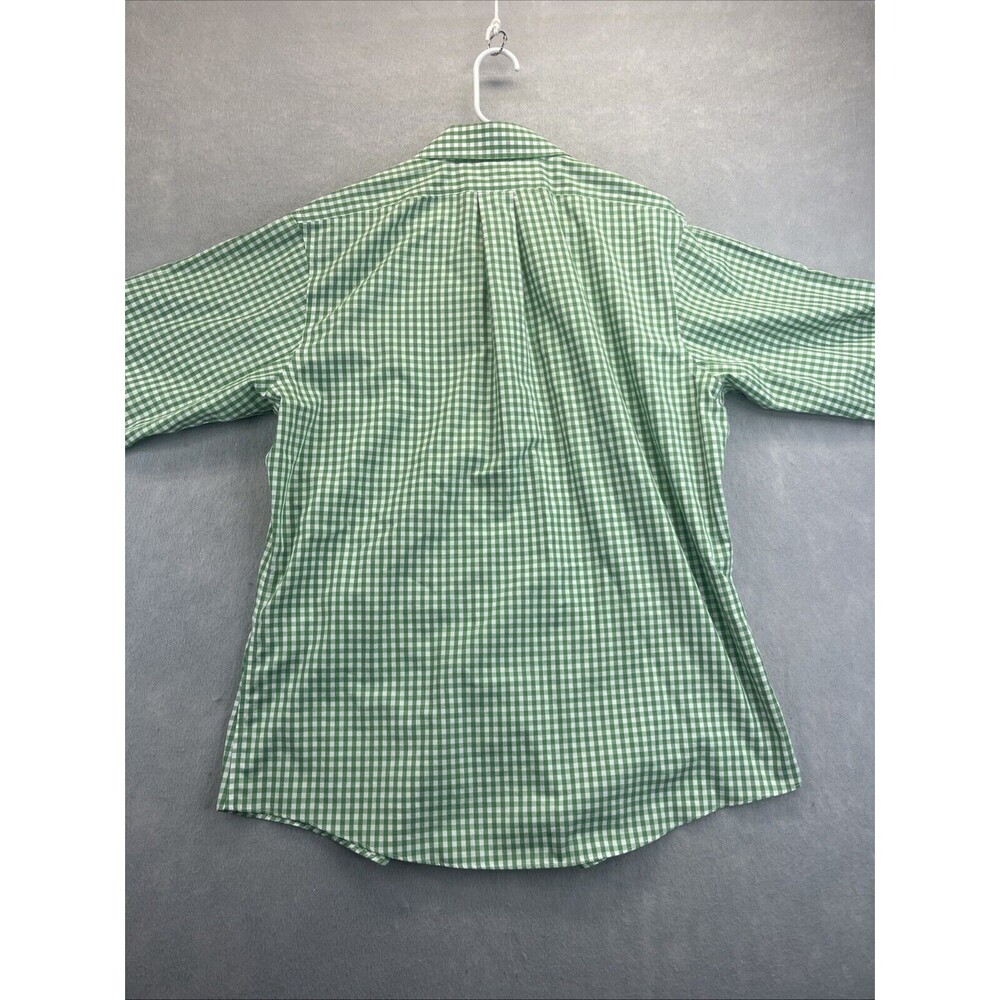 Brooks Brothers 346 Shirt Mens 16.5 -2/3 Button Up Green Check Non Iron Cotton - Picture 2 of 10
